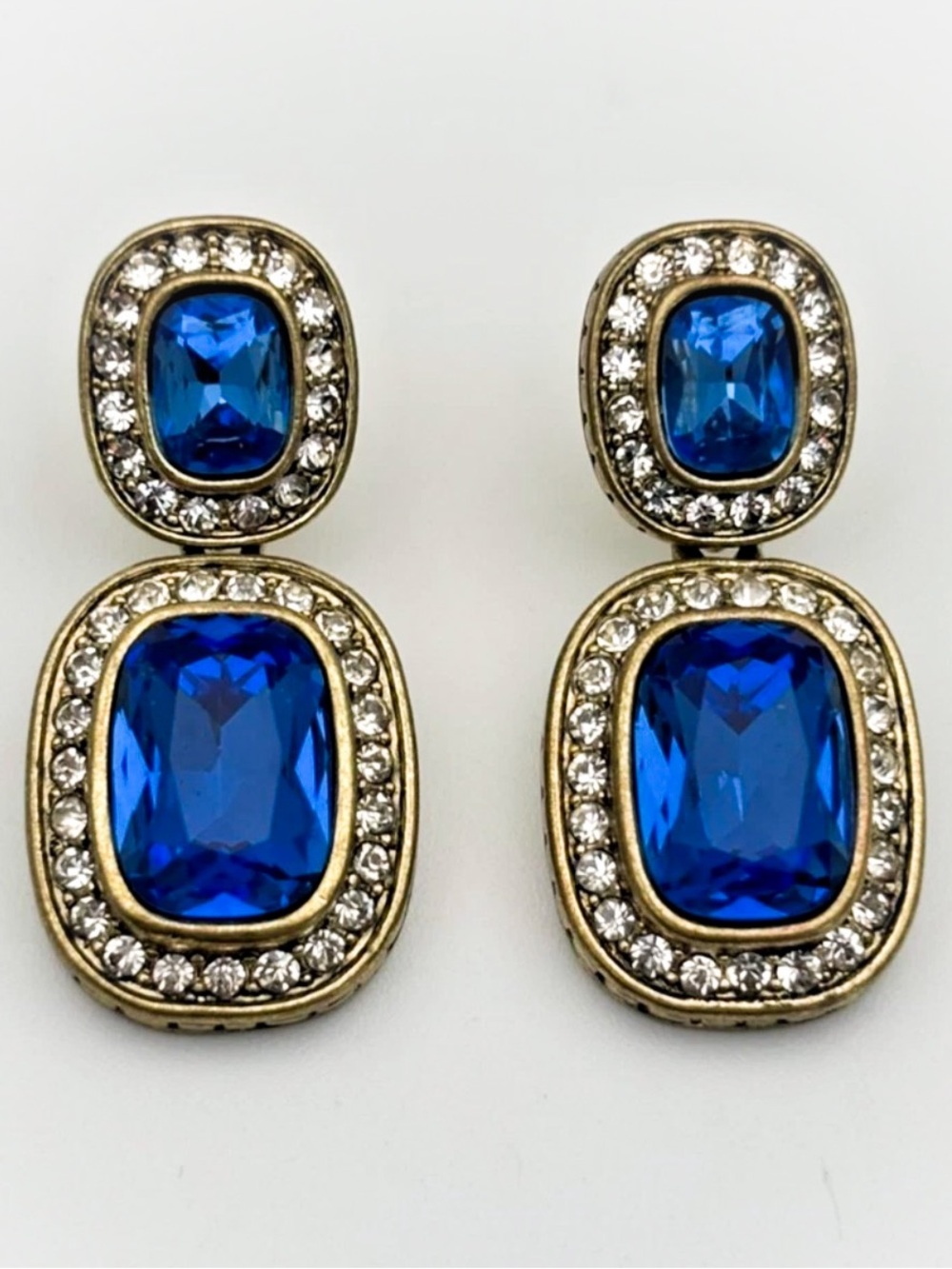 Heidi Daus Blue Exquisite Elegance Pierced Earrings-Amazing Condition & Quality